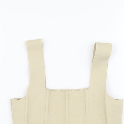 Primark Womens Beige Polyester Cropped Tank Size S Square Neck