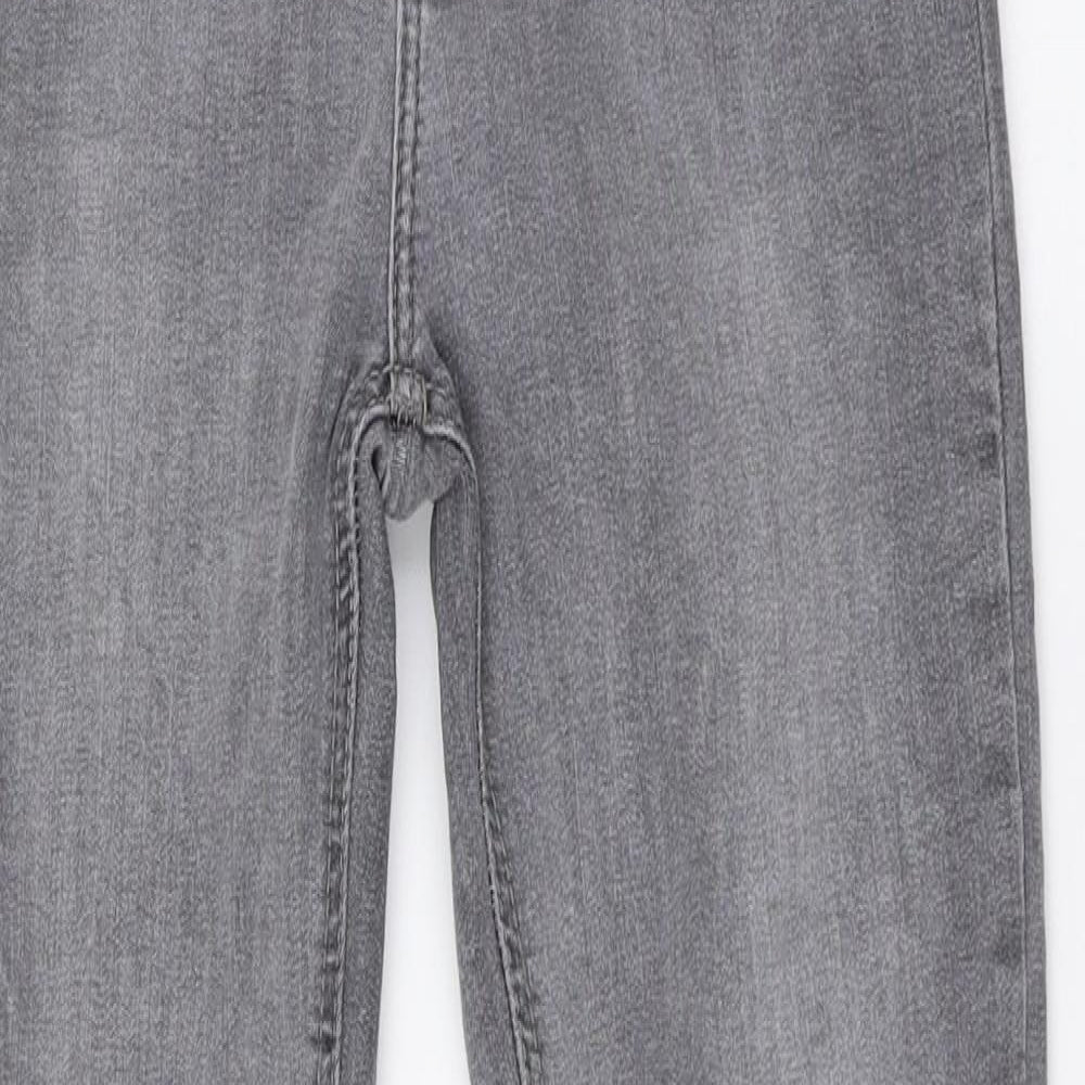 Denim & Co. Womens Grey Cotton Skinny Jeans Size 8 L26.5 in Regular Zip