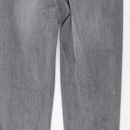 Denim & Co. Womens Grey Cotton Skinny Jeans Size 8 L26.5 in Regular Zip
