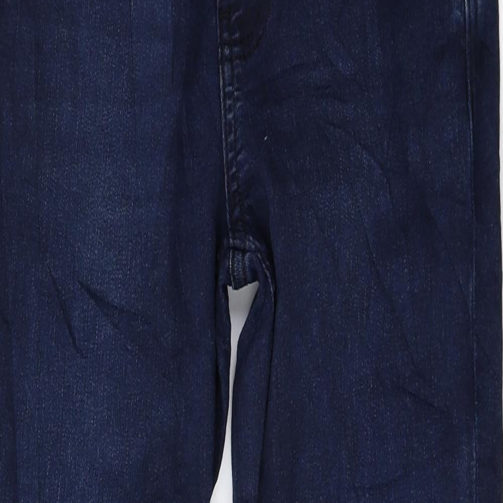 Marks and Spencer Womens Blue Cotton Skinny Jeans Size 6 L25.5 in Regular Zip