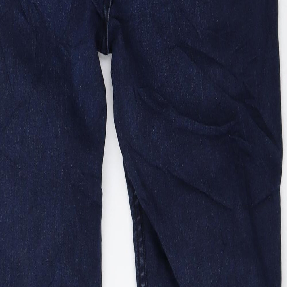 Marks and Spencer Womens Blue Cotton Skinny Jeans Size 6 L25.5 in Regular Zip