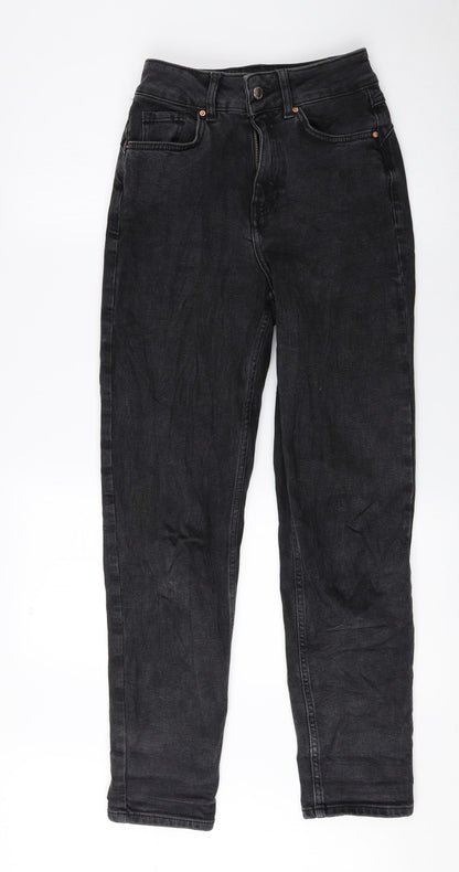 Denim & Co. Womens Black Cotton Tapered Jeans Size 6 L27 in Regular Zip