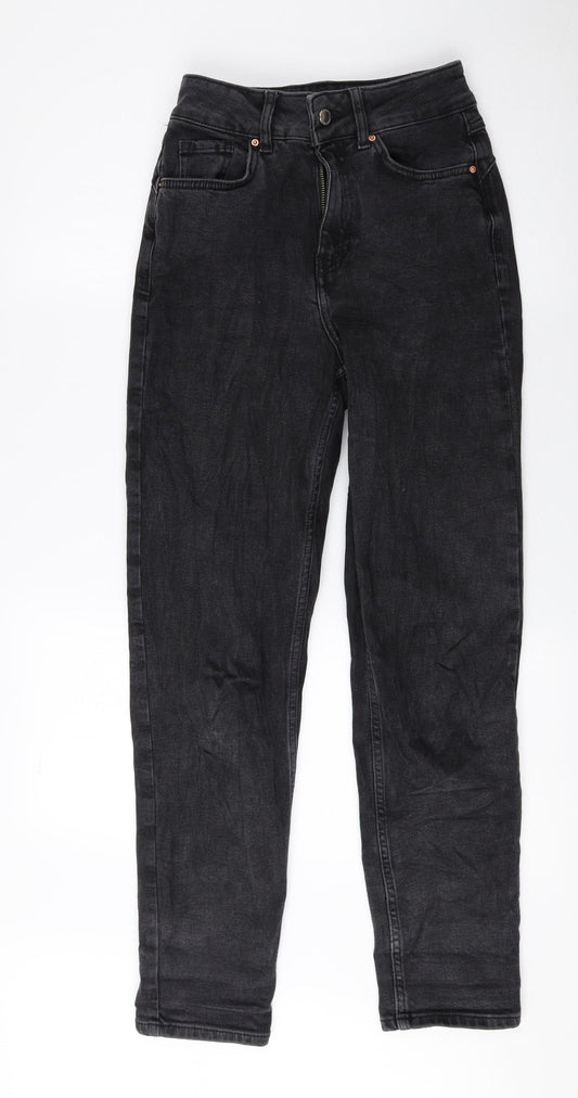Denim & Co. Womens Black Cotton Tapered Jeans Size 6 L27 in Regular Zip