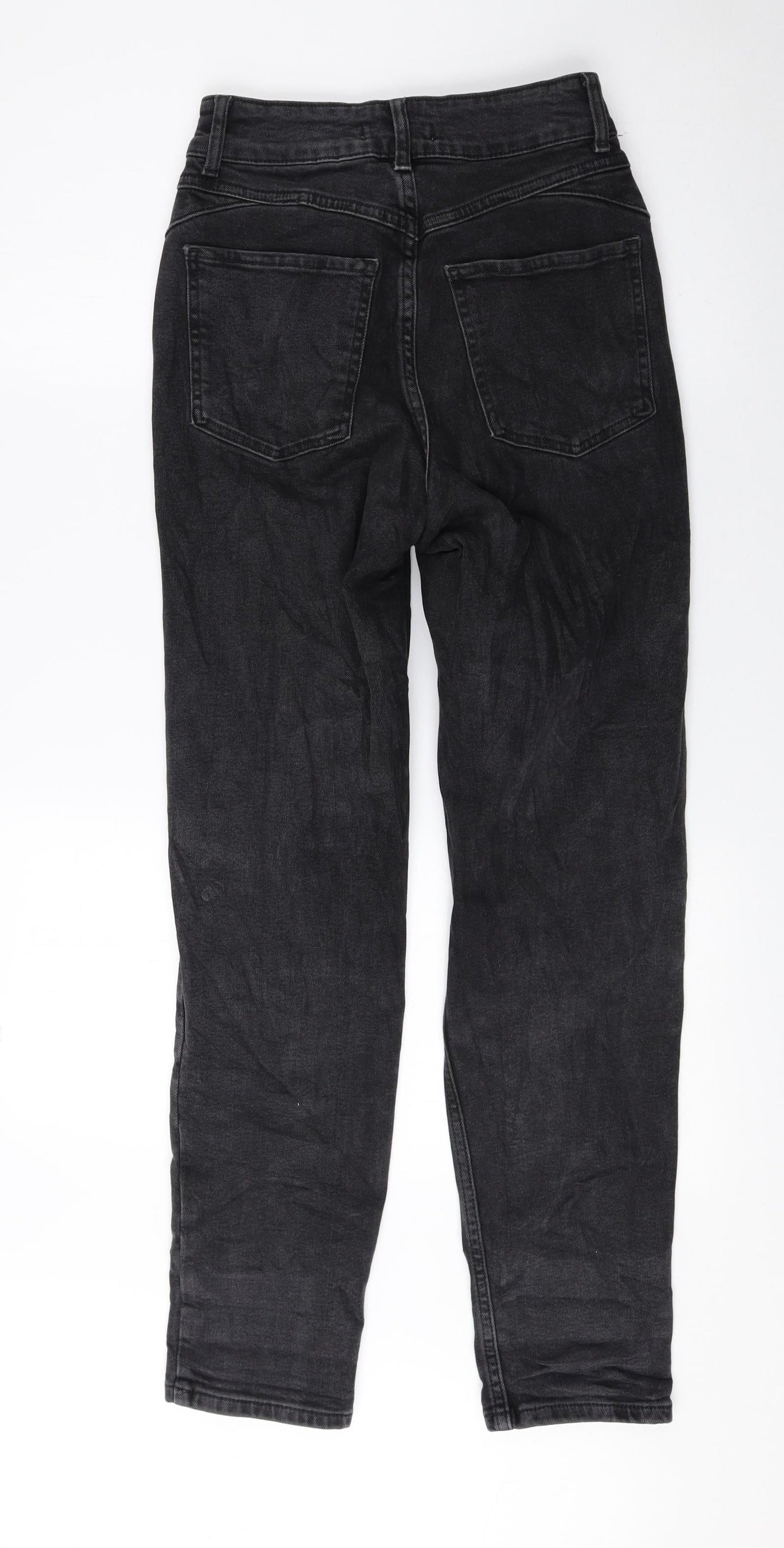 Denim & Co. Womens Black Cotton Tapered Jeans Size 6 L27 in Regular Zip