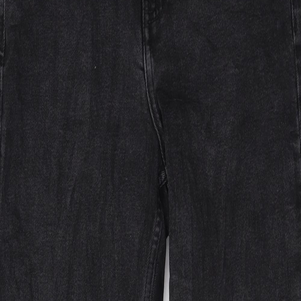 Denim & Co. Womens Black Cotton Tapered Jeans Size 6 L27 in Regular Zip