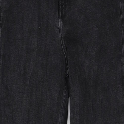 Denim & Co. Womens Black Cotton Tapered Jeans Size 6 L27 in Regular Zip