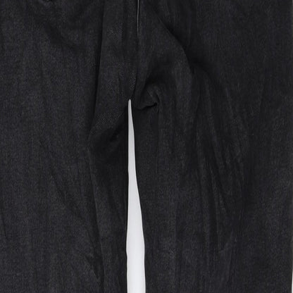 Denim & Co. Womens Black Cotton Tapered Jeans Size 6 L27 in Regular Zip