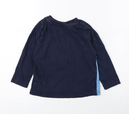 F&F Blue Cotton Pullover T-Shirt Size 18-24 Months Round Neck Pullover - WWF Penguin