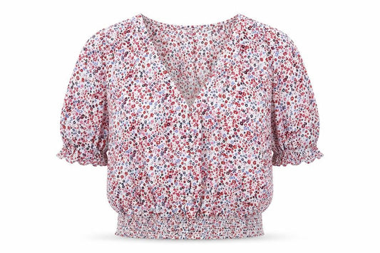 Jack Wills Womens Multicoloured Floral Viscose Basic Blouse Size 4 V-Neck