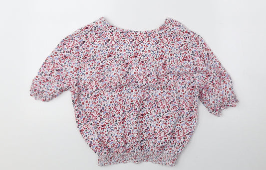 Jack Wills Womens Multicoloured Floral Viscose Basic Blouse Size 4 V-Neck