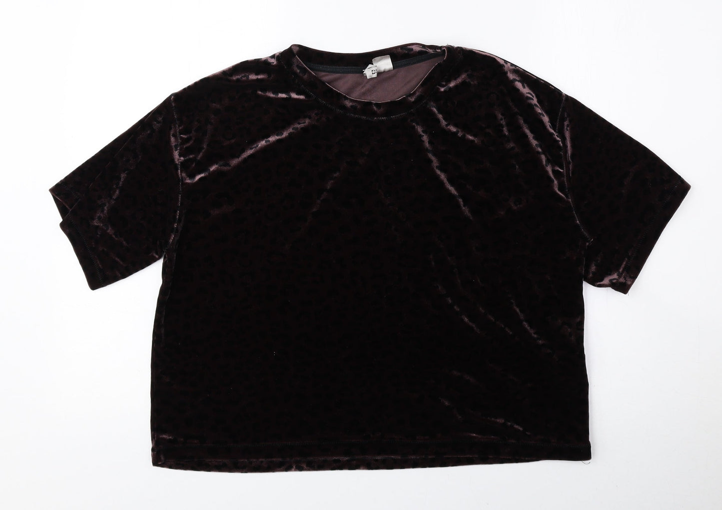 Womens UK Size M Divided by H&M Brown Basic T-Shirt