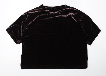 Womens UK Size M Divided by H&M Brown Basic T-Shirt