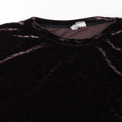 Womens UK Size M Divided by H&M Brown Basic T-Shirt