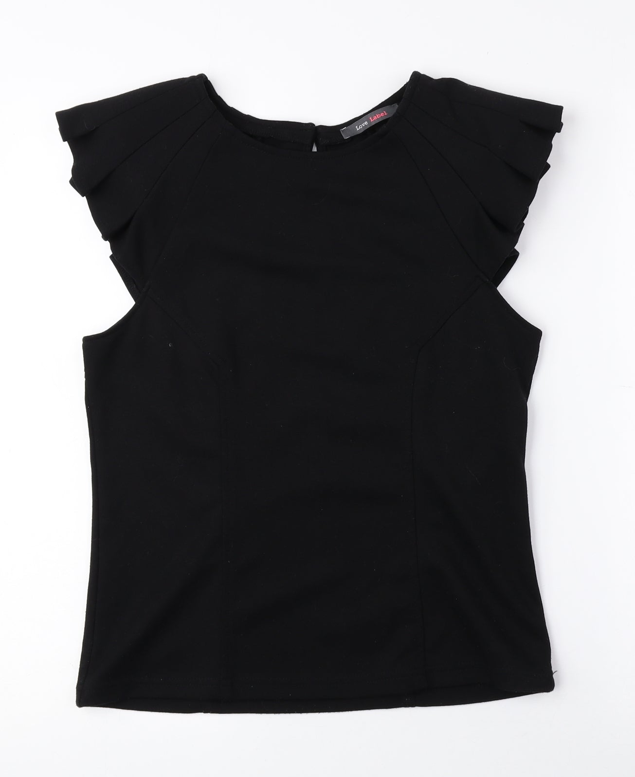 Womens UK Size 12 Love Label Black Basic Blouse