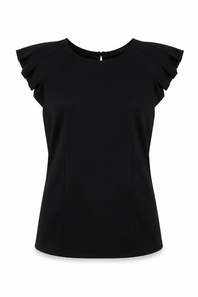 Womens UK Size 12 Love Label Black Basic Blouse