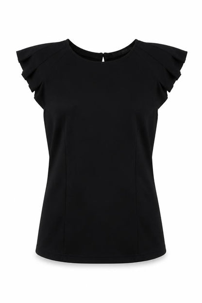Womens UK Size 12 Love Label Black Basic Blouse