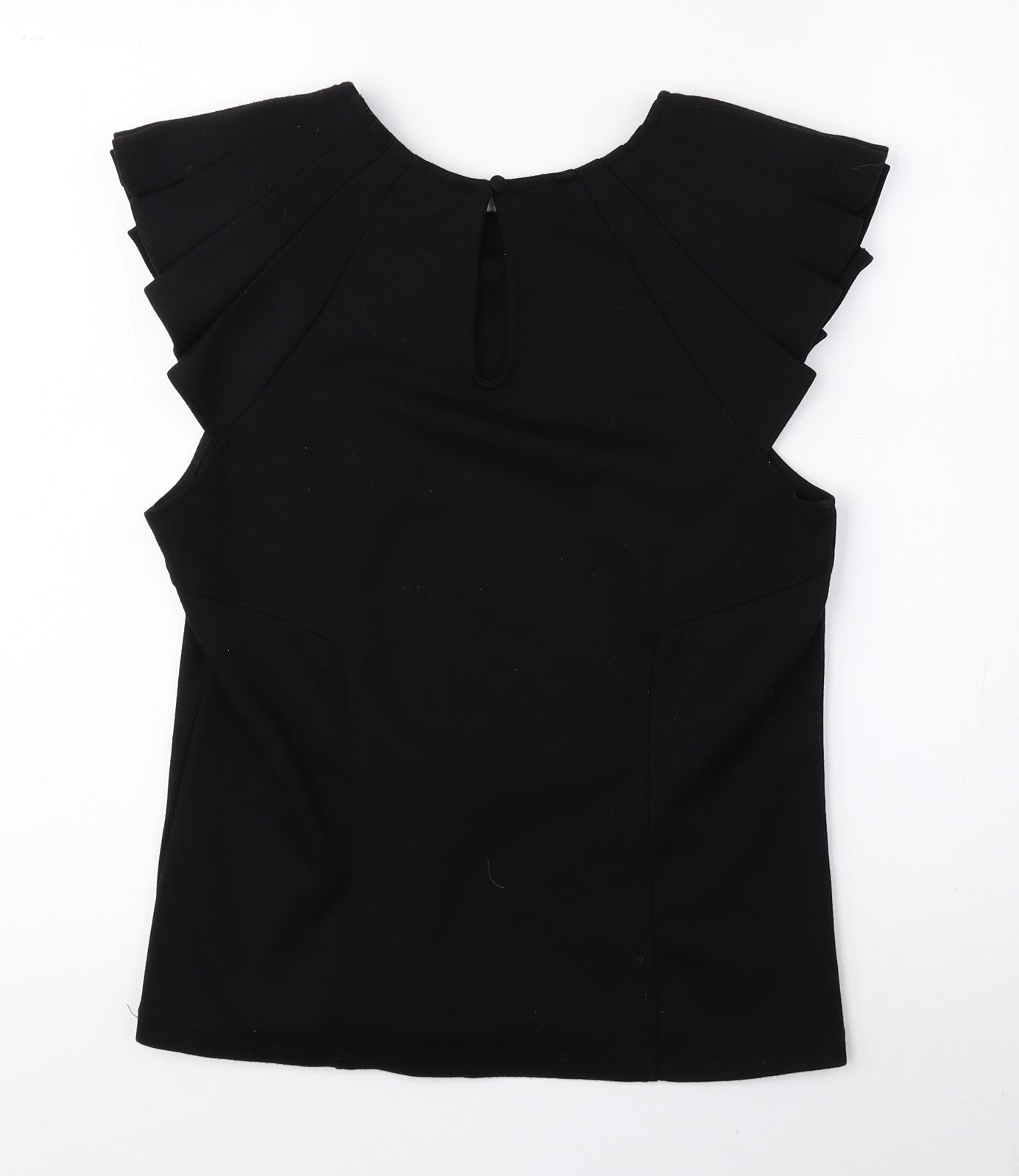 Womens UK Size 12 Love Label Black Basic Blouse