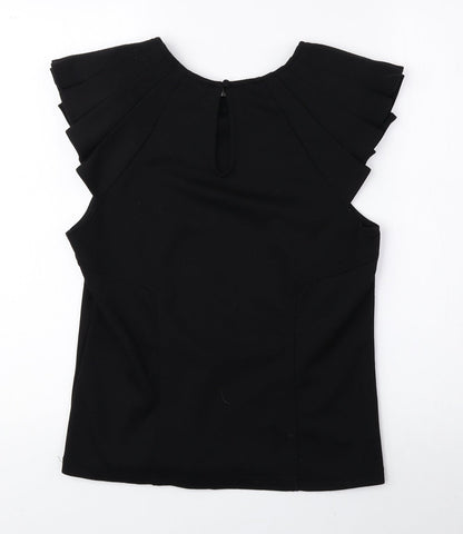 Womens UK Size 12 Love Label Black Basic Blouse
