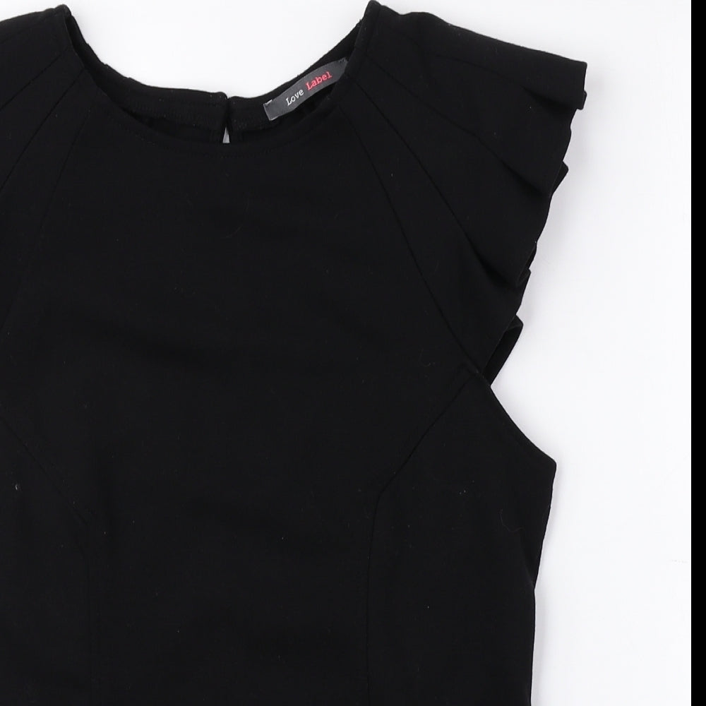 Womens UK Size 12 Love Label Black Basic Blouse