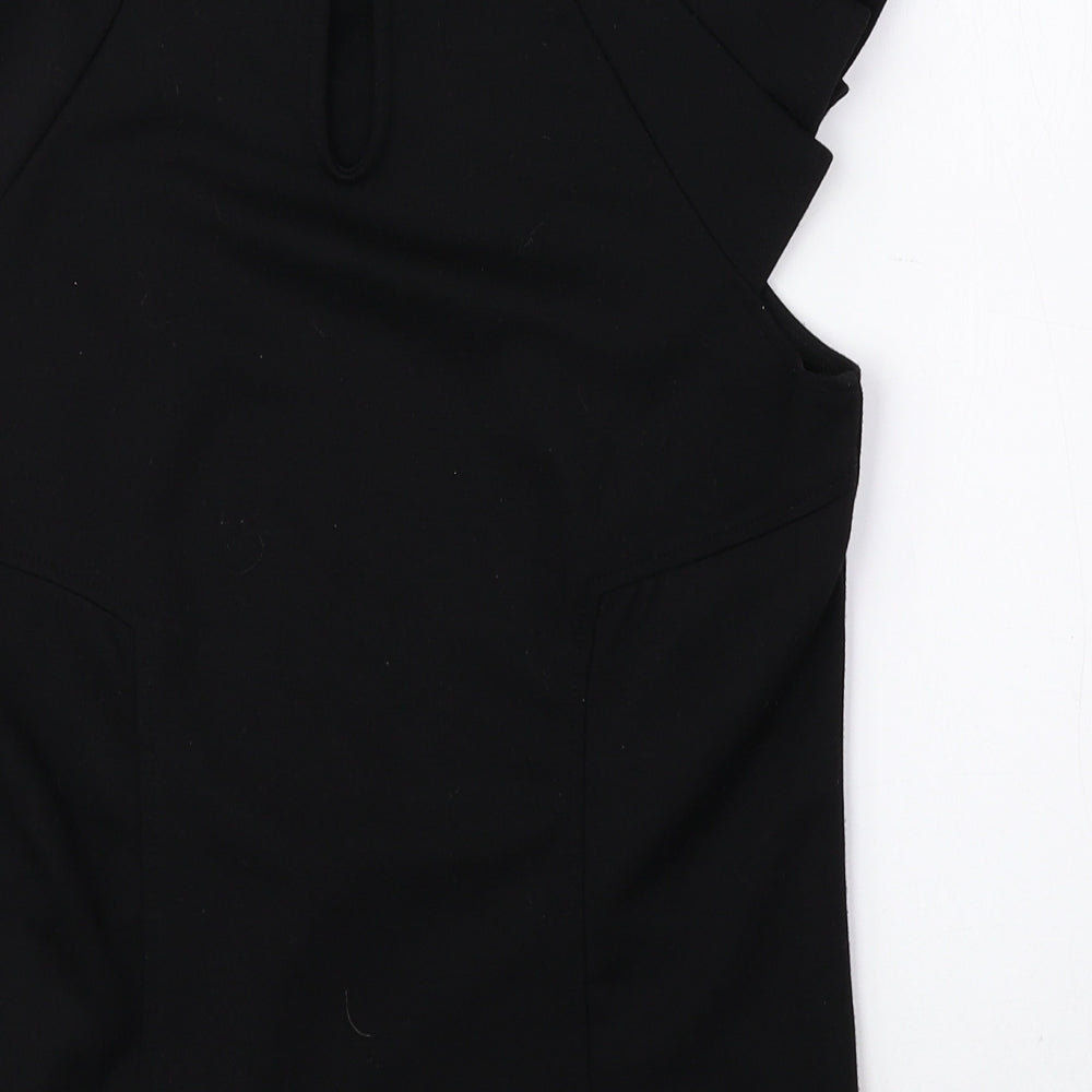 Womens UK Size 12 Love Label Black Basic Blouse