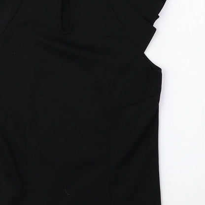 Womens UK Size 12 Love Label Black Basic Blouse