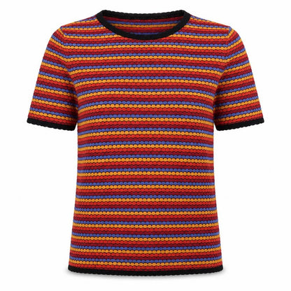 Womens UK Size 10 Papaya Multicoloured Basic Blouse