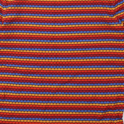 Papaya Womens Multicoloured Geometric Polyamide Basic Blouse Size 10 Round Neck