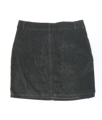 Missguided Womens Grey Cotton Mini Skirt Size 10 Zip