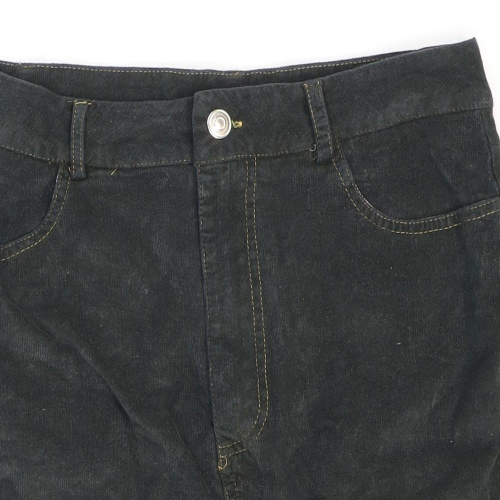 Missguided Womens Grey Cotton Mini Skirt Size 10 Zip