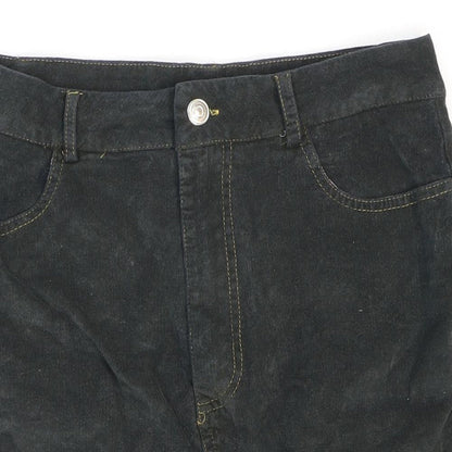 Missguided Womens Grey Cotton Mini Skirt Size 10 Zip