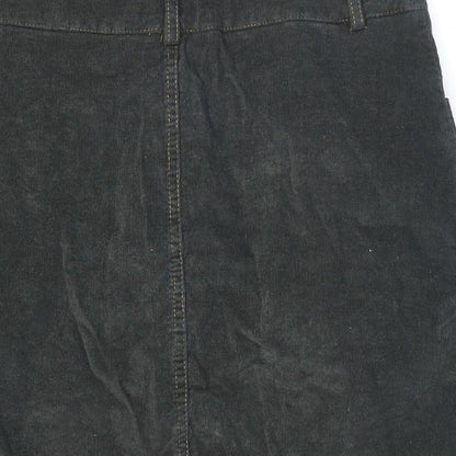 Missguided Womens Grey Cotton Mini Skirt Size 10 Zip