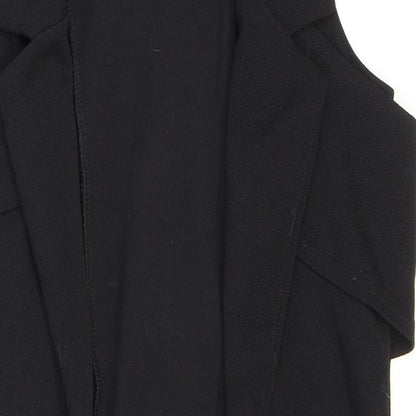 Boohoo Womens Black Polyester Kimono Blouse Size 8 V-Neck - Collared