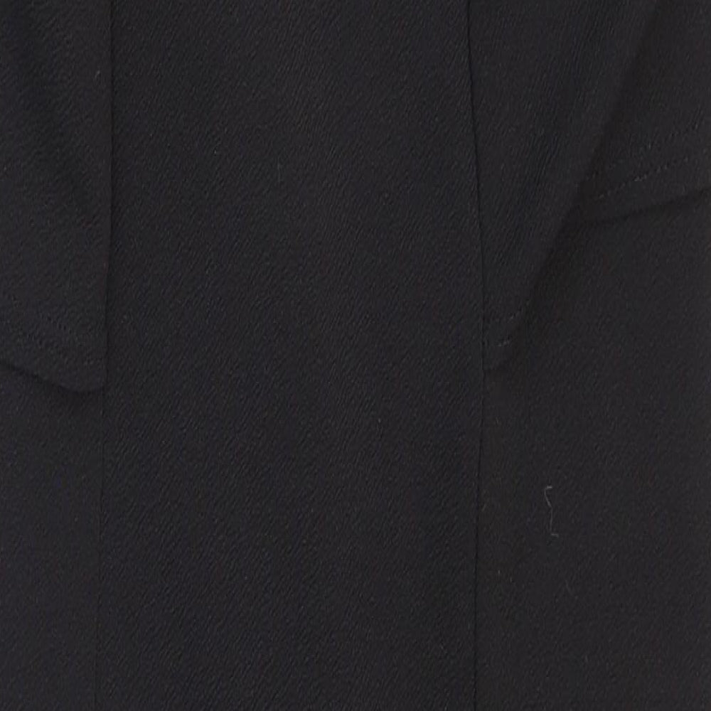 Boohoo Womens Black Polyester Kimono Blouse Size 8 V-Neck - Collared