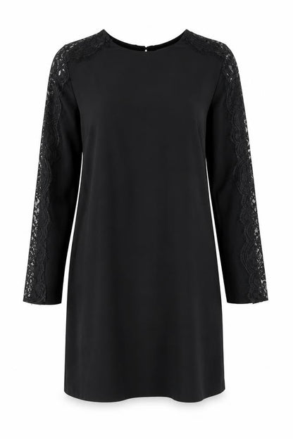 Primark Womens Black Polyester Shift Size 10 Round Neck Pullover - Lace Detail
