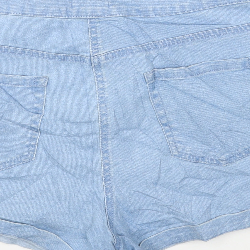 Denim Womens Blue Cotton Hot Pants Shorts Size 10 Regular Zip