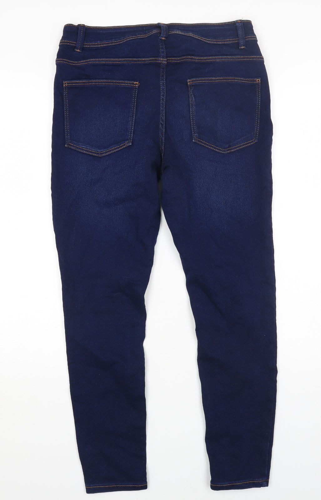 Denim & Co. Womens Blue Cotton Skinny Jeans Size 14 L26 in Regular Zip