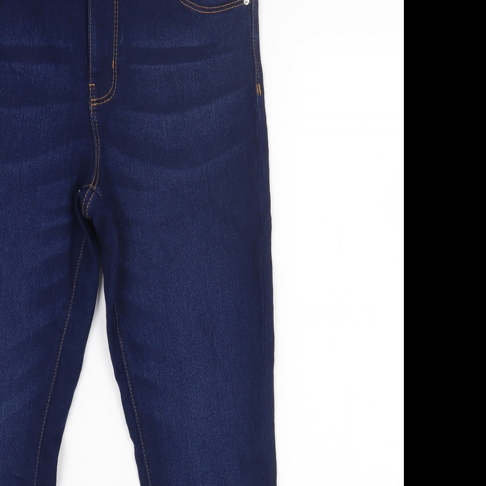 Denim & Co. Womens Blue Cotton Skinny Jeans Size 14 L26 in Regular Zip