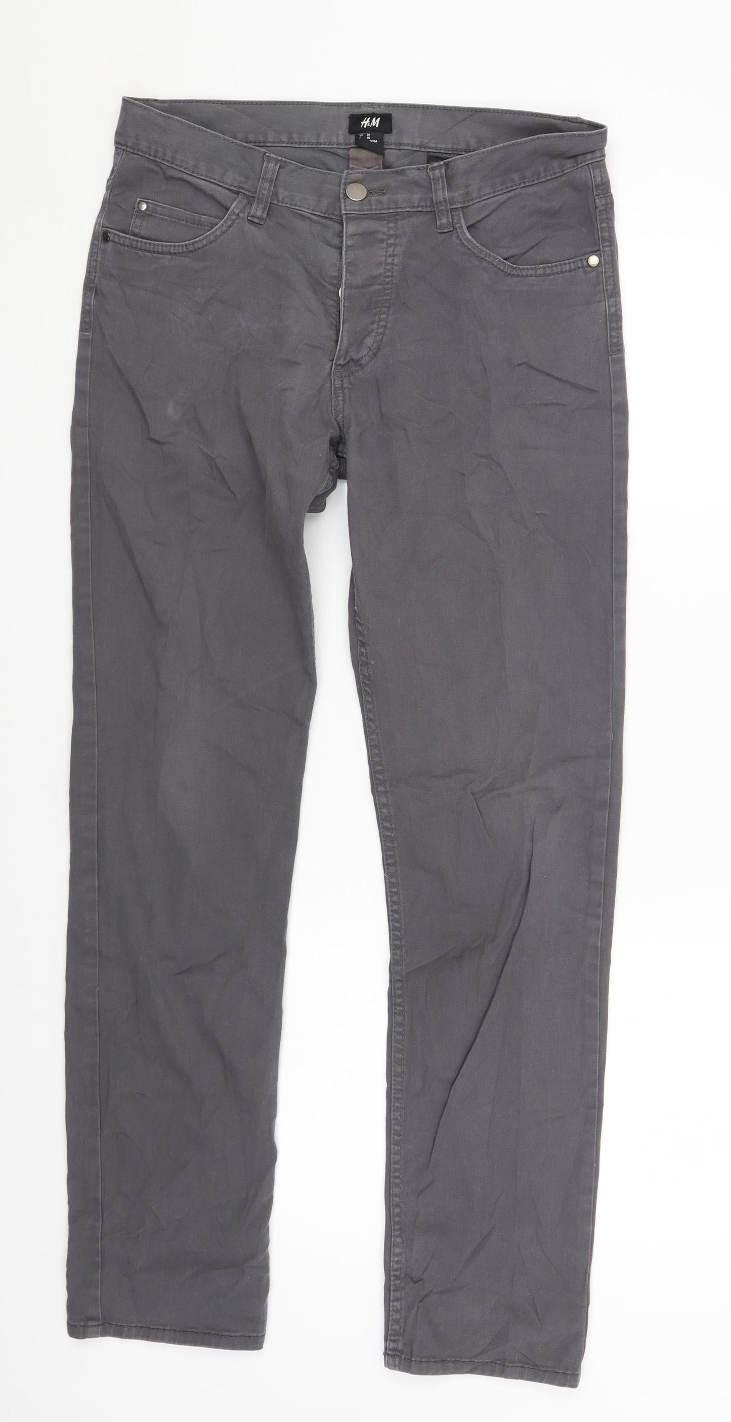 Womens UK Size 8 H&M Regular Fit Skinny Grey Jeans