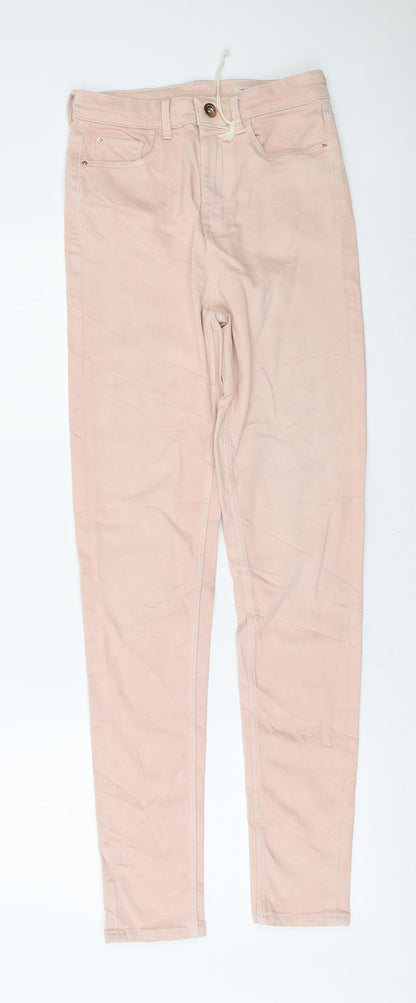 Womens UK Size 8 Marks and Spencer Regular Fit Skinny Pink Jeans