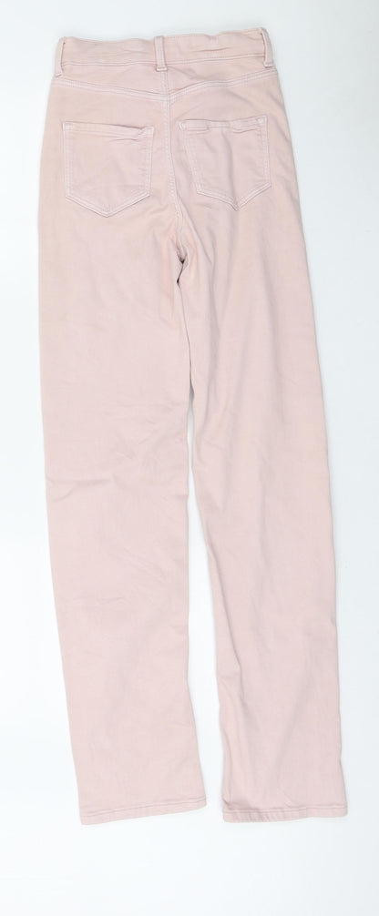 Marks and Spencer Mens Pink Cotton Straight Jeans Size 60 L30 in Regular Zip