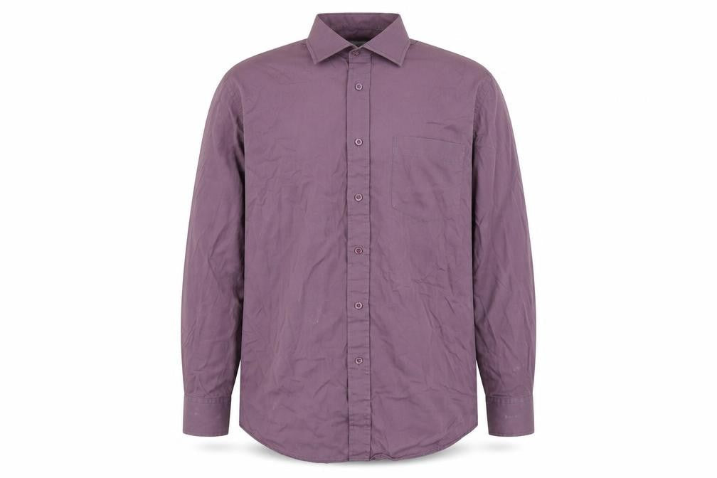 Mens UK Size 15 Primark Purple  Button-Up Long Sleeve Casual Shirt