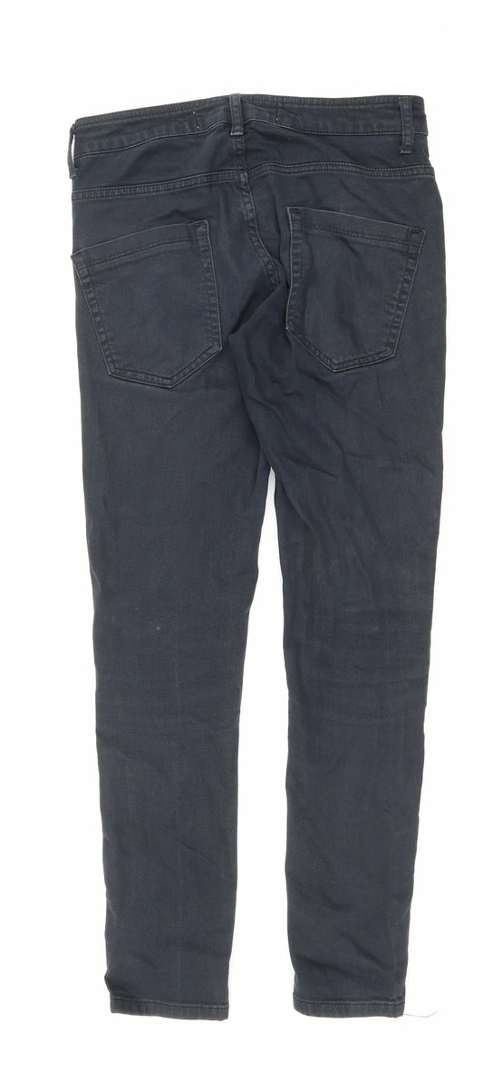 Burton Mens Blue Cotton Skinny Jeans Size 32 in L29 in Regular Button