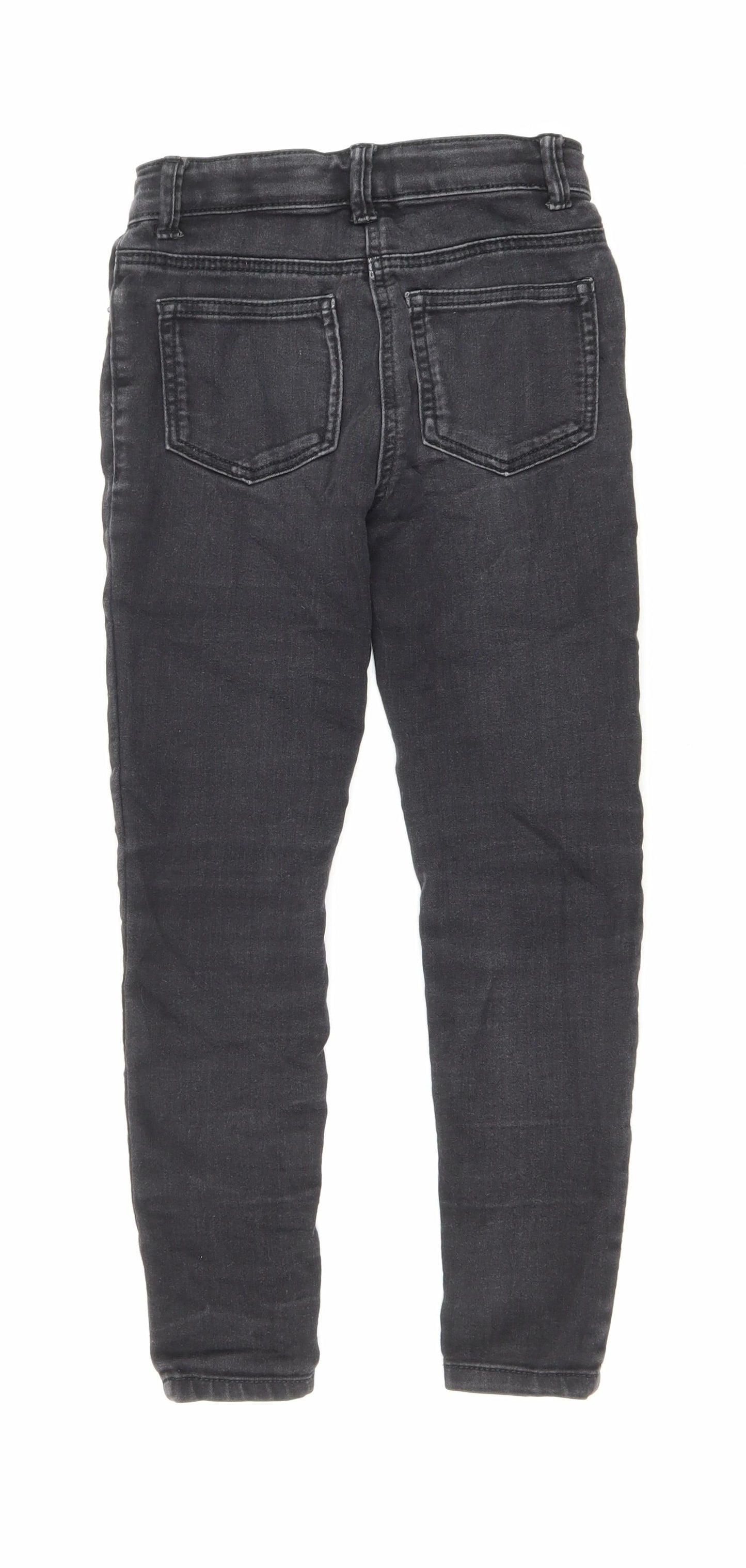 TU Boys Black Cotton Skinny Jeans Size 9 Months Regular Zip