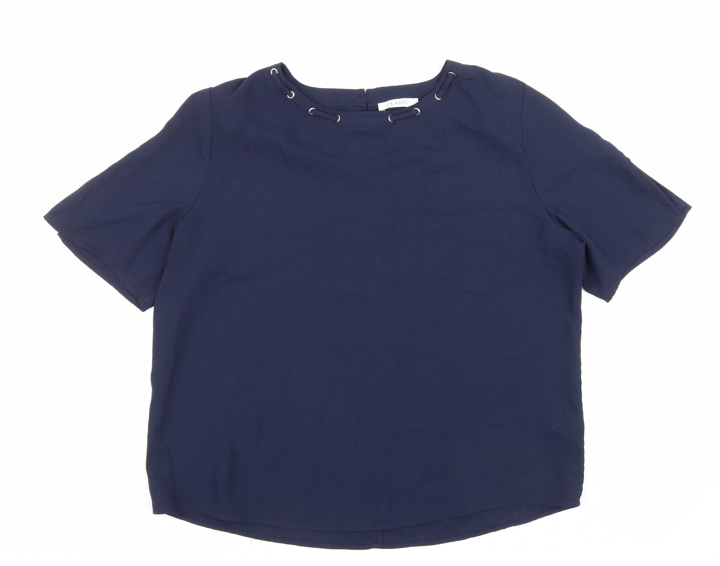 Womens UK Size 12 Marks and Spencer Blue Basic Blouse