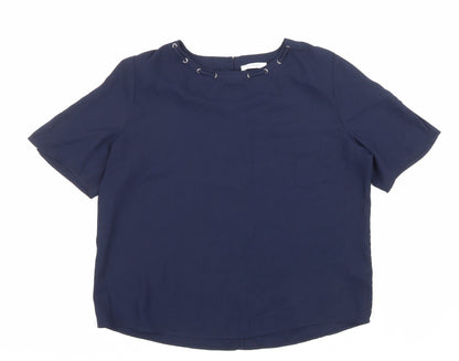 Womens UK Size 12 Marks and Spencer Blue Basic Blouse