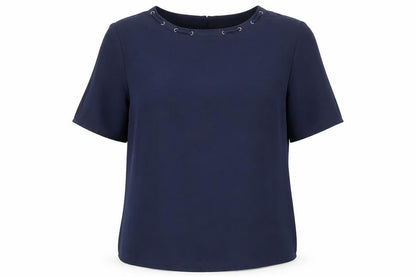 Womens UK Size 12 Marks and Spencer Blue Basic Blouse