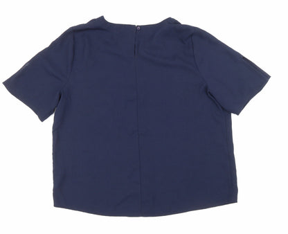 Womens UK Size 12 Marks and Spencer Blue Basic Blouse