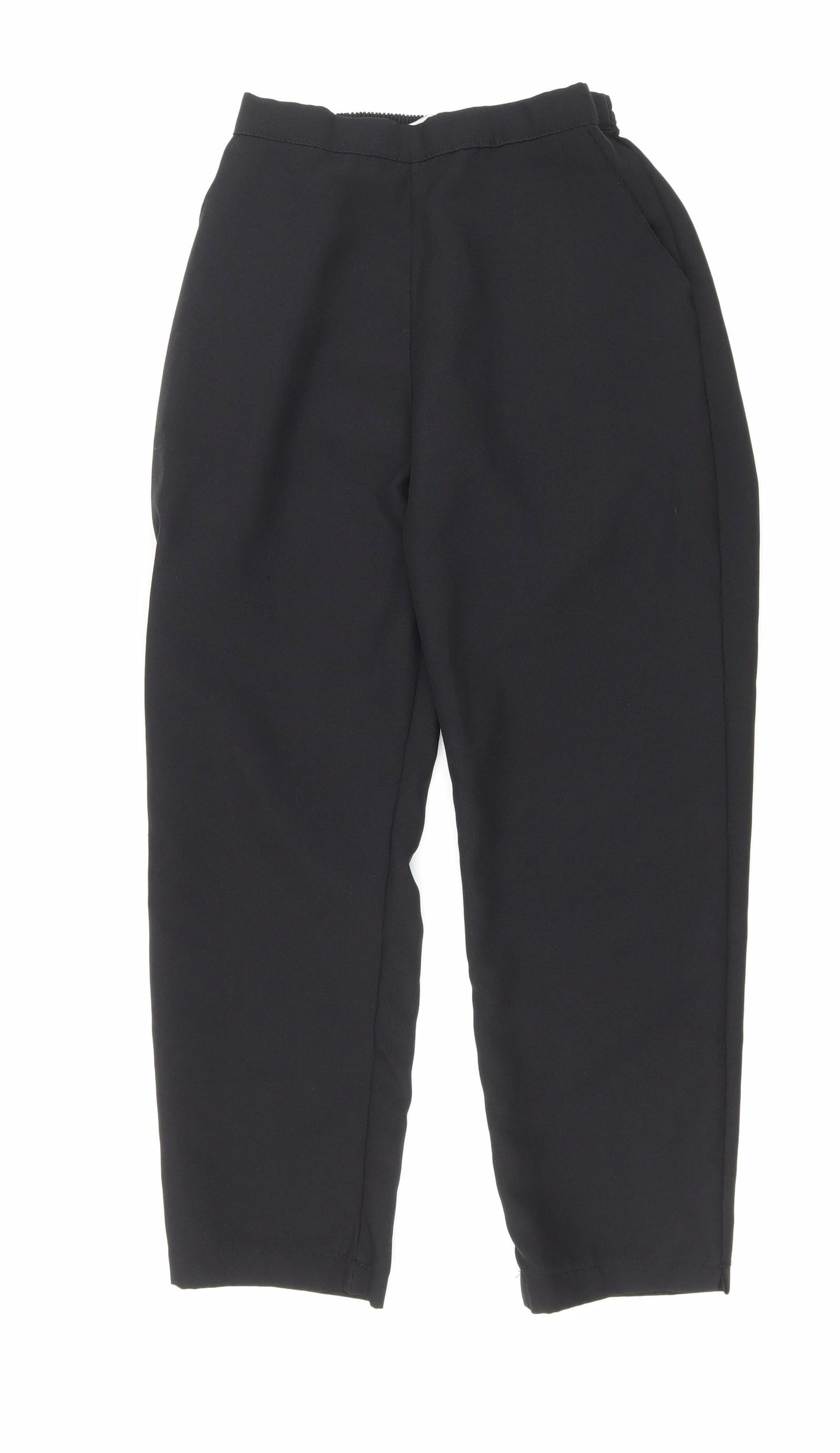 Womens UK Size 10 Preworn Regular Fit Carrot Black Trousers