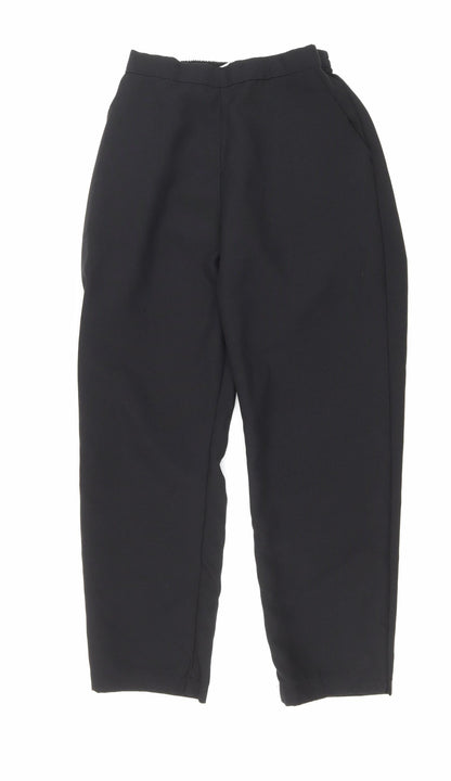 Womens UK Size 10 Preworn Regular Fit Carrot Black Trousers