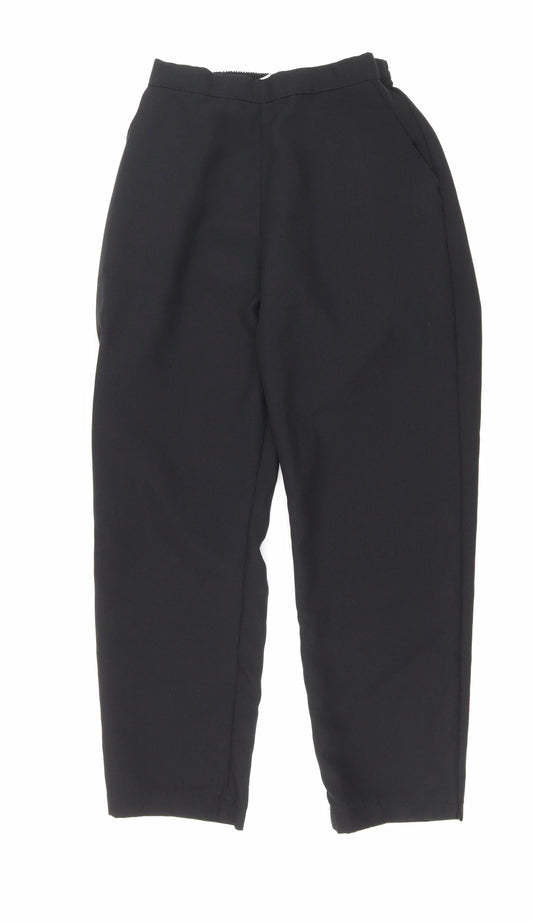 Womens UK Size 10 Preworn Regular Fit Carrot Black Trousers